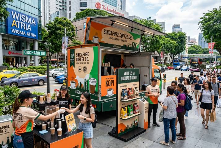 Event truck in Singapore creating a standout mobile brand campaign
