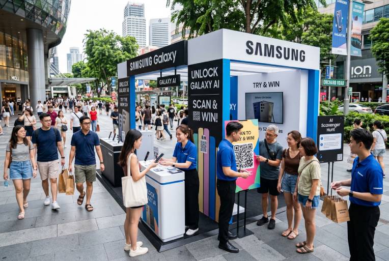 On-ground activation in Singapore turning walk-by traffic into brand interest