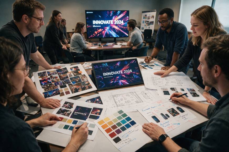 Event agency in Singapore planning strong visual direction before campaign execution